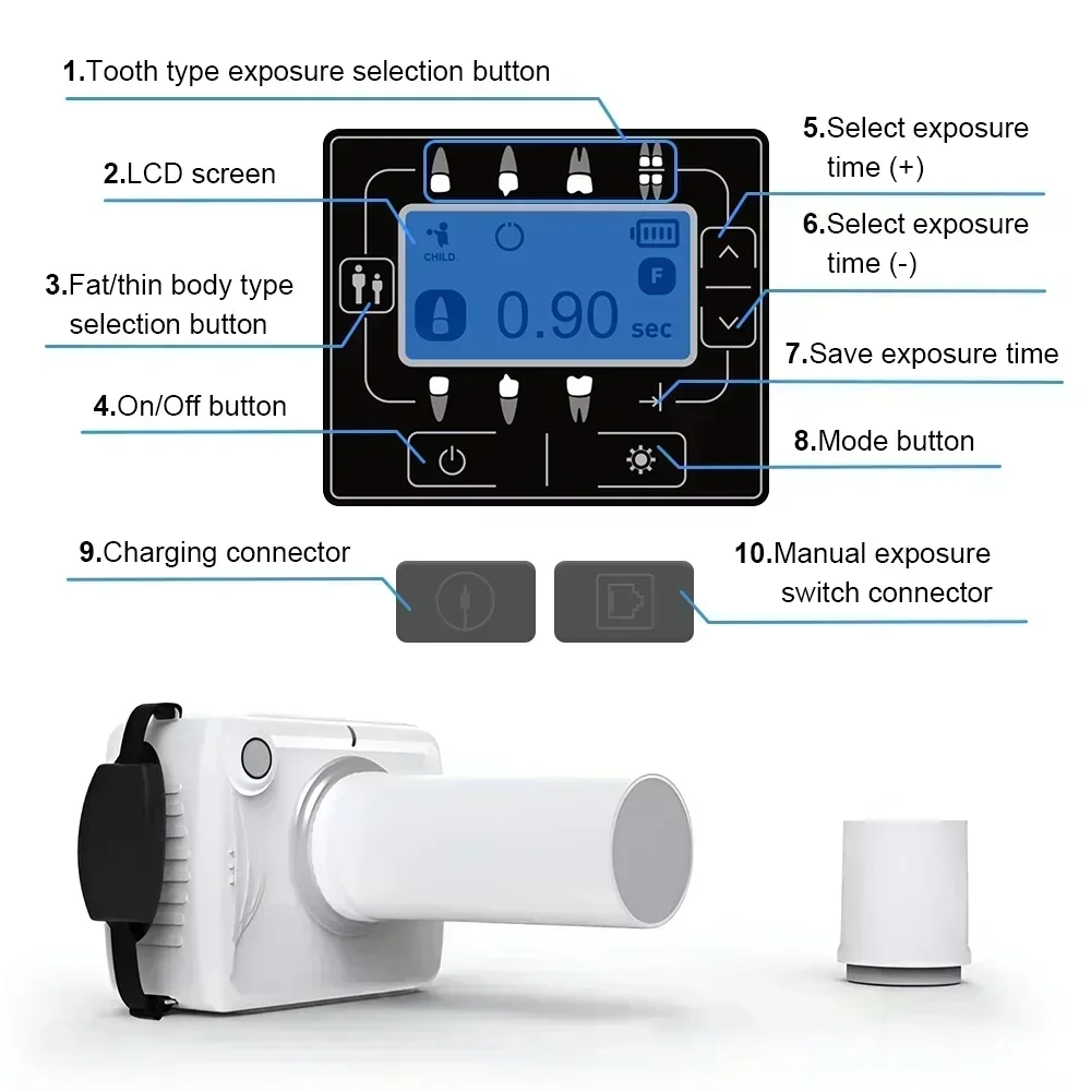 

JINGT Dental Portable X-Ray Rayer Oral Sensor Suite In Digital Imaging System Handheld Filmmaker X-Ray Machine Intraoral Set