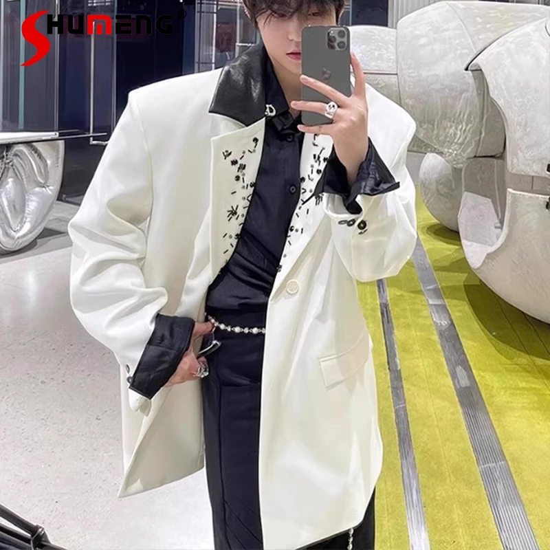 

Модные мужские пиджаки с подплечниками из бисера, осень 2022, новый высококачественный стильный дизайн, пиджаки, мужские красивые пальто на заказ