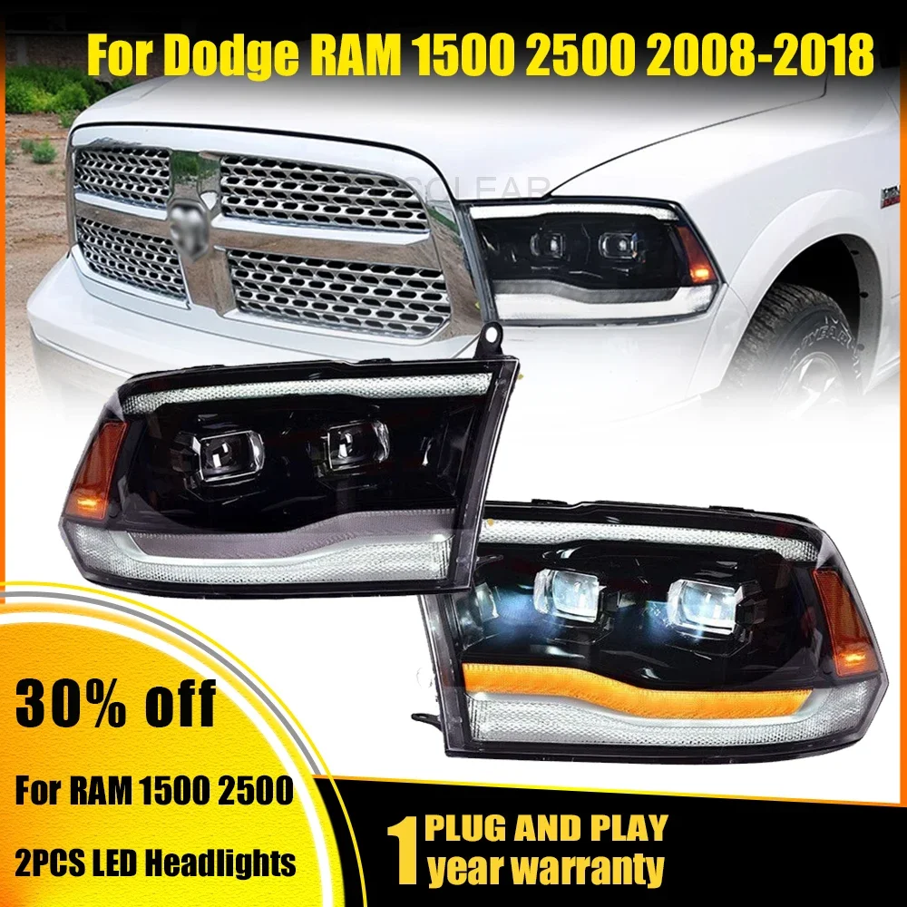 

Headlight For Dodge RAM 1500 2500 LED Headlights 2008-2018 HeadLamp Car Styling DRL Signal Projector Lens Automotive Accessories
