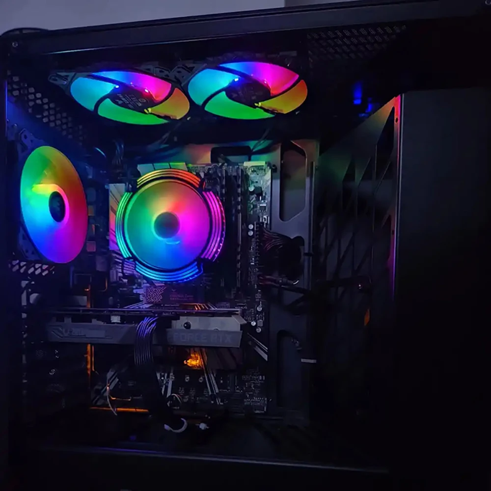 4 Heat Pipes RGB CPU Cooler 4PIN PWM Air Cooling Fan for Intel LGA 1700 2011 115X 1366 X99 X79 AMD AM3 AM4 AM5 - view 4