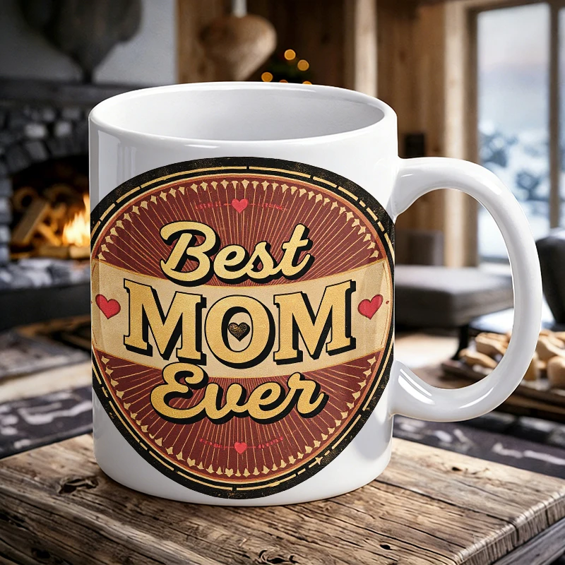 

Cup & Mug Set, Best Mom Ever Retro Badge Ceramic Mug, Coffee Cup, Milk Cup, Office Tea Cup, Drinking Cup, Gift for Friends