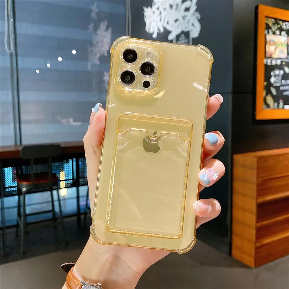 Transparente Kartensteckplatz-Taschenhalter-Hülle für iPhone 13 11 12 14 15 Pro Max Mini X XS XR SE 7 8 Plus Klare, stoßfeste Brieftaschenhülle – Detail 18