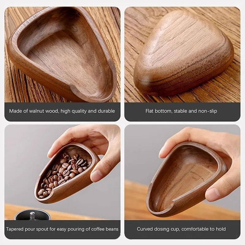 Coffee Beans Dose Trays Solid Wood Walnut Bean Shovel Scoops Measure Tea Separator Vessel Espresso Kitchen Tools view 5