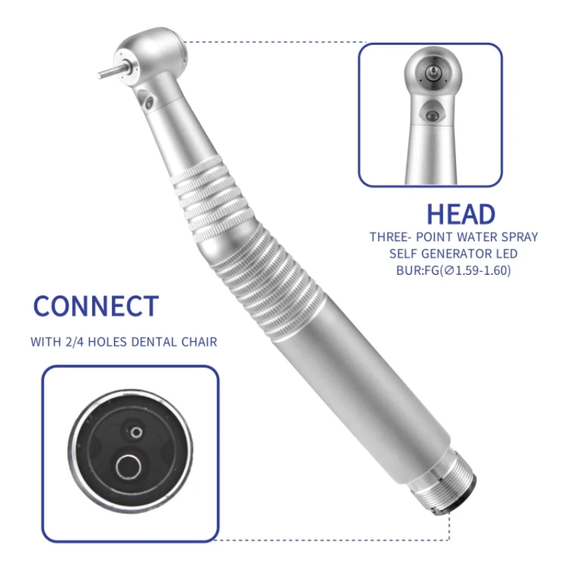 

den tal supplier approved high speed den tal LED handpiece push botton 3 water spray China supplier