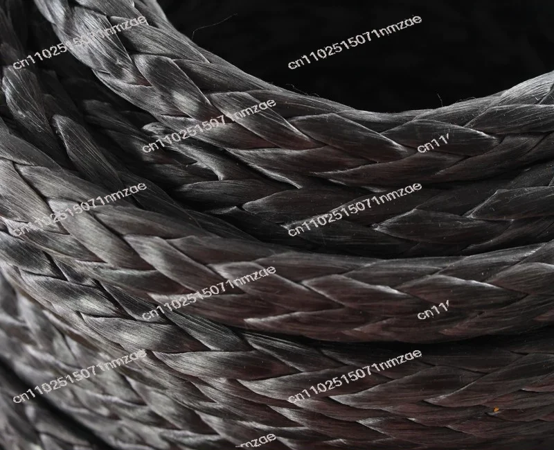 8mm x 15m Synthetic Winch Rope with Sheath, Gray Towing Cable for ATV UTV Off-Road & Car Wash Maintenance view 3