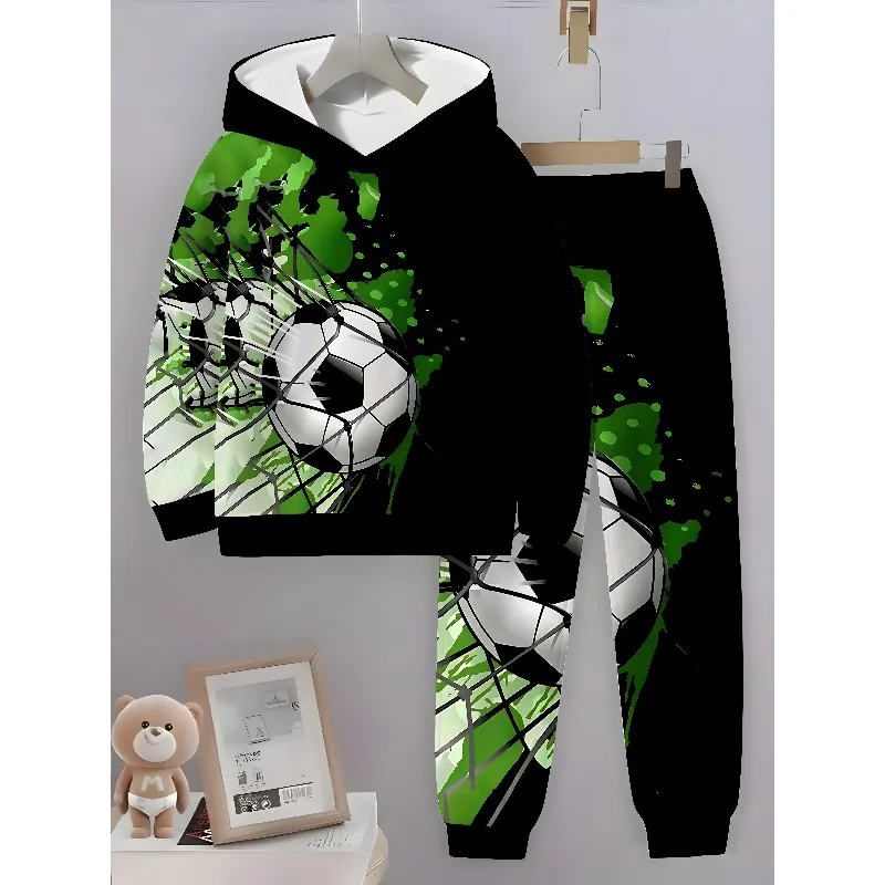 Мужская толстовка с 3D-футбольным принтом, весенне-осенняя толстовка с капюшоном стандартного выпуска