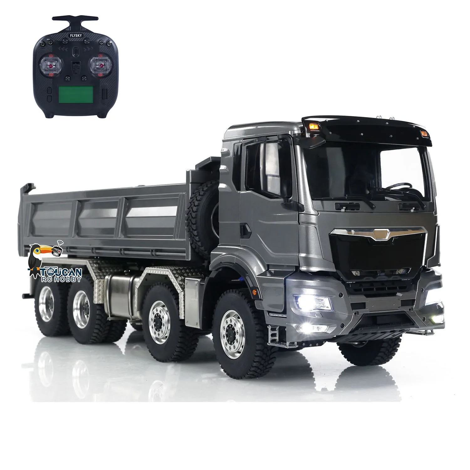 Toys 1:14 8x8 Hydraulic Remote Control Tipper Truck 2 Speed RC Painted Finished Dump Truck Sound Light ST8 Cars Vehicle for Boy