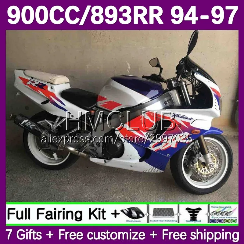 Fairing For HONDA CBR 893 893RR CBR893 CBR900 RR 94 95 96 97 15No.192 blue red CBR900RR CBR893RR 1994 1995 1996 1997 Body Kit