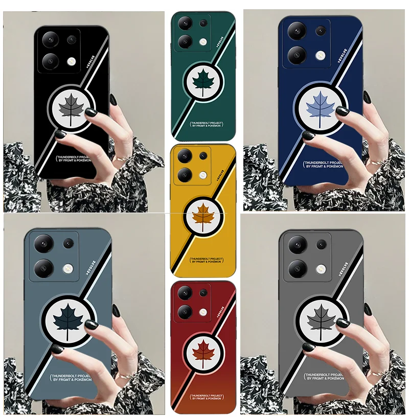 Coque de téléphone souple noire en TPU, série cuir chevelu érable multi-documents, silicone, Redmi 10, 9, 1, 2 PLUS, C3, K70E Prime, 4, 5G, 12, 11 A, X, 13 CNF