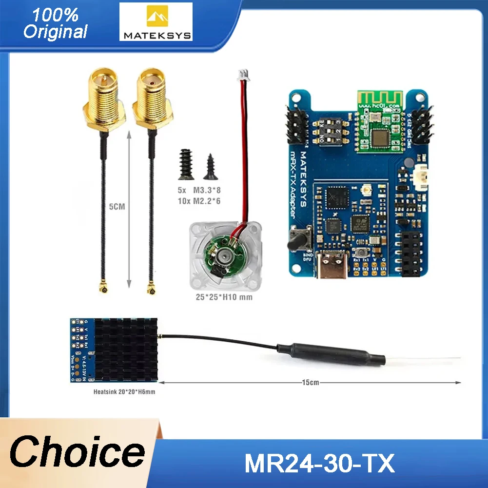 

MATEK MATEKSYS MR24-30-TX 2.4GHz TX Module Kit with 30dBm RF Power MLRS MAVLink LoRa for RC FPV Long Range Drones