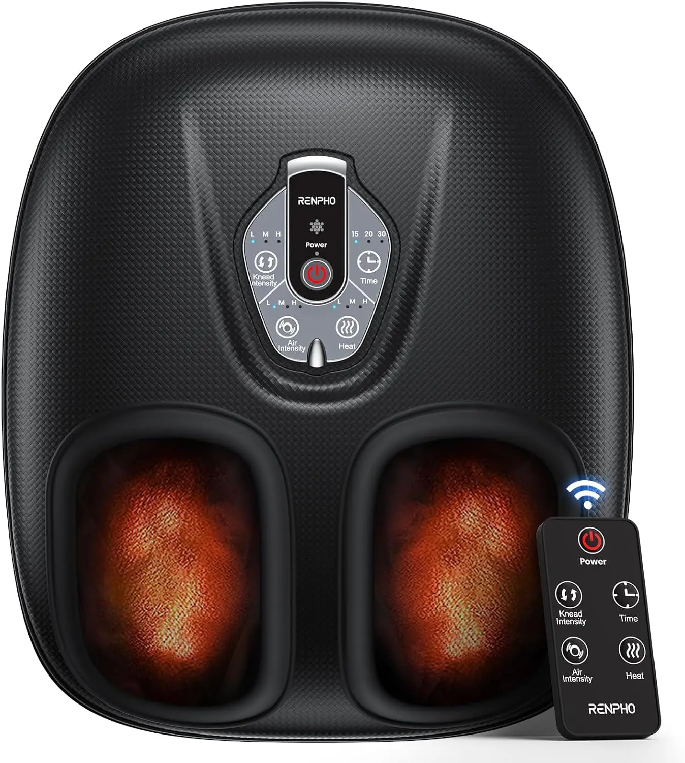 

Foot Massager Machine with Heat, Shiatsu for Plantar Fasciitis, Cordless Control, FSA HSA Eligible, Gift for Men Women Dad Mom, Black