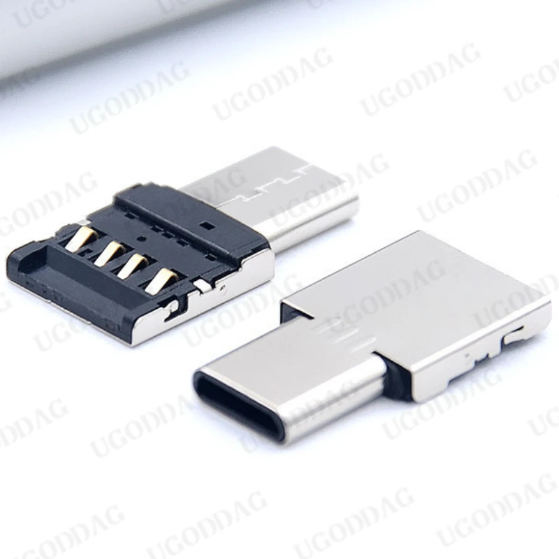 1-10PCS OTG مائیکرو USB Type C Adapter USB-C Male to USB 2.0 Female Data Connector for Macbook Samsung Xiaomi Huawei Android Phone