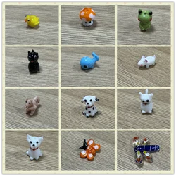 8pcs Glass Animal Series Bead Frog/Whale/Butterfly/Dog/Frog/Duck/Mushroom Bead Jewelry Making Perforated Bead String Decoration