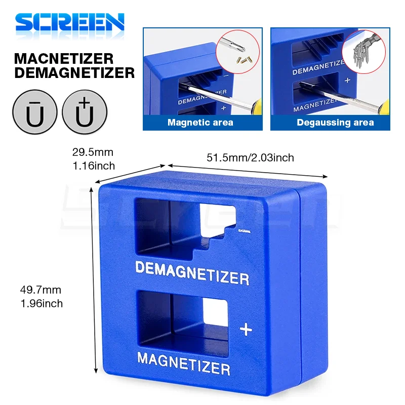 Screwdriver 2 in 1 Magnetizer Demagnetizer Professional Magnetizing Pickup Tool for Screw Driver Drill Bit Hand Tool Parts