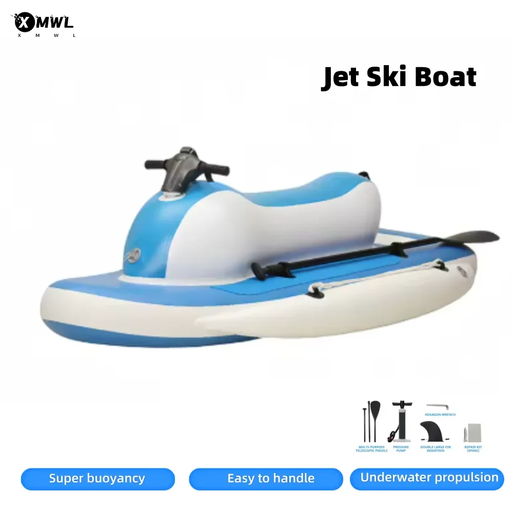 Remote Control Electric Motorized Inflatable Jet Ski Boat Water Floating Motor Boat with Electric Underwater Scooter Water Sport