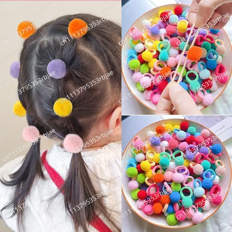 Colored Candy Hairball Hairband Super Cute Rubber Band New Cute Hair Band High Elastic Headgear