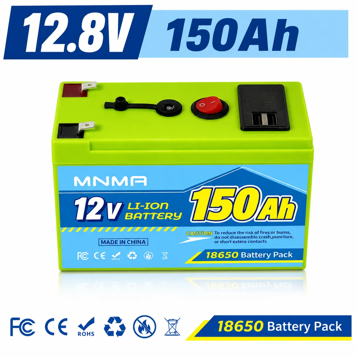 12.8V 100Ah 120Ah 150Ah Lithium ion Battery 100A BMS for RV UPS Camping Lighting Compatible with Lithium Iron Phosphate
