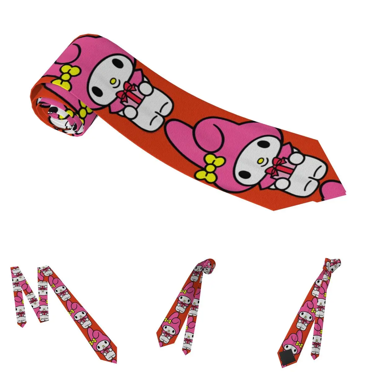 Corbatas con diseño de corbata delantera y trasera My Melody, corbatas con cuello divertido Kawaii para hombres y mujeres, accesorios para corbatas para fiesta de boda