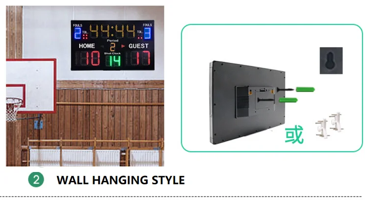 Estadio interno esporte futebol beisebol led número futebol placar digital portátil para basquete com 24 segundo tiro relógio