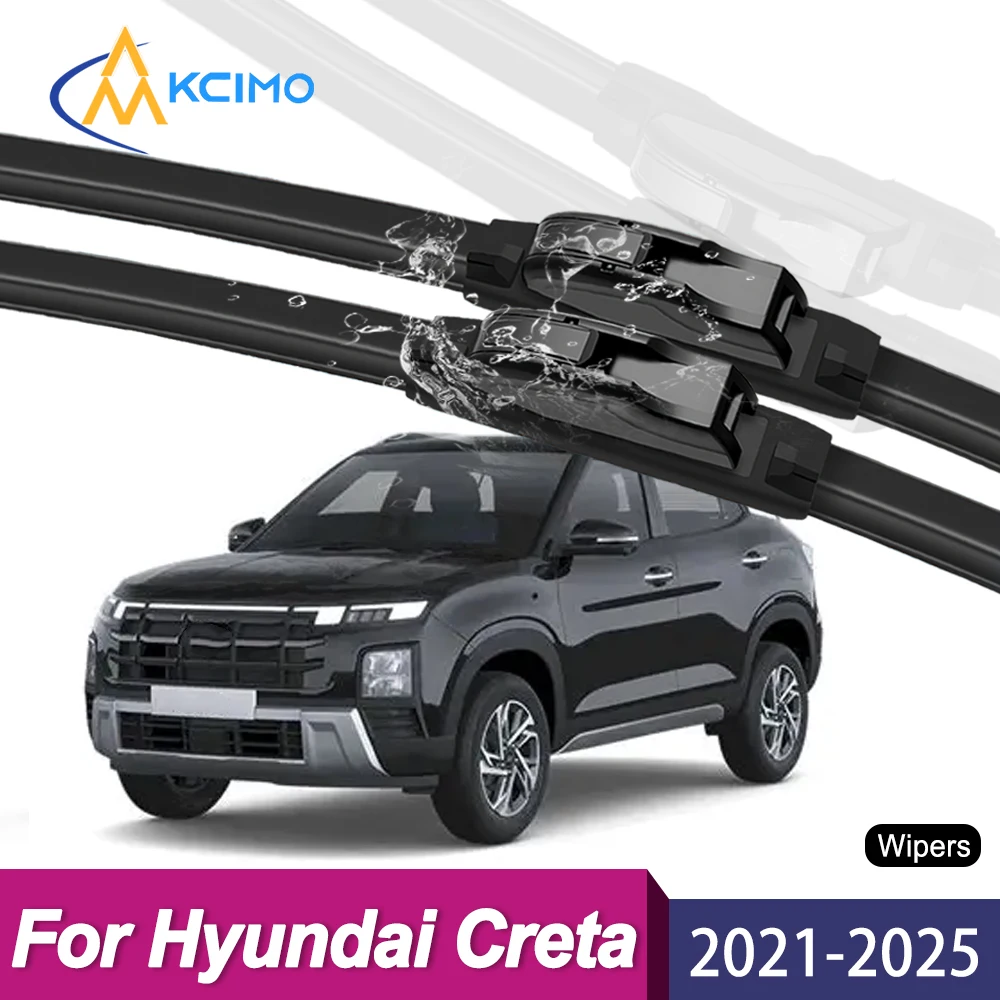 

High Quality Natural Rubber Front Wiper Set Compatible For Hyundai Creta SU2 2021-2025 Replacement Car Windshield Wipers Parts