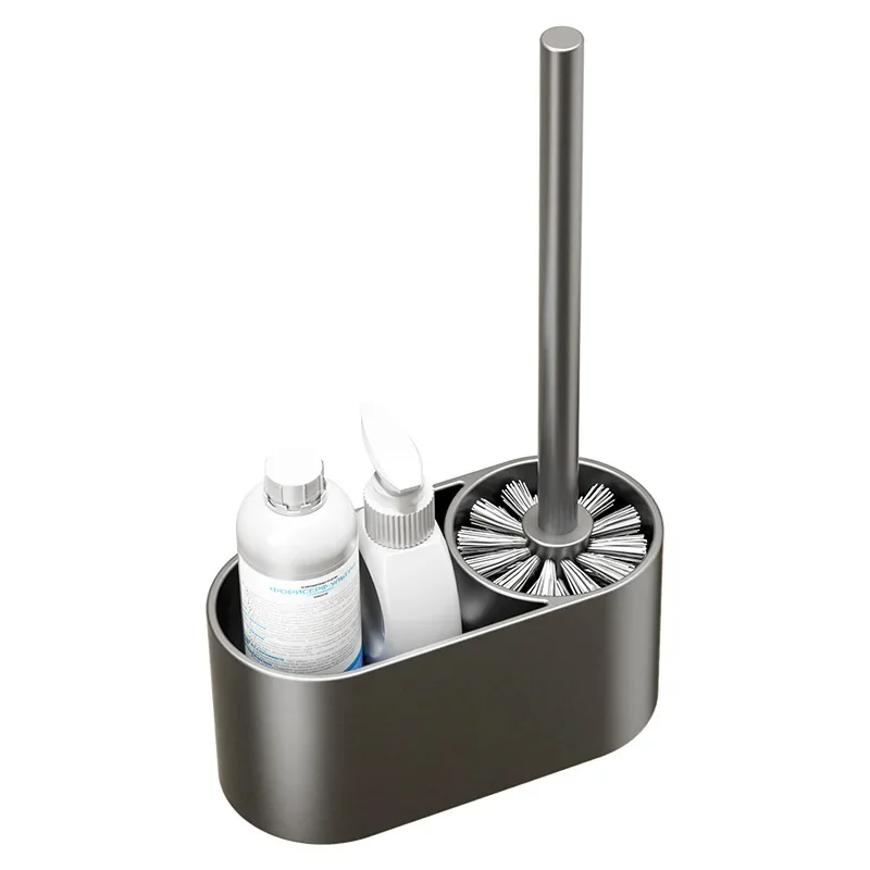 

Toilet brush, shelf set, wall, household, no dead corner, non-perforated toilet, bathroom cleaning, toilet brush