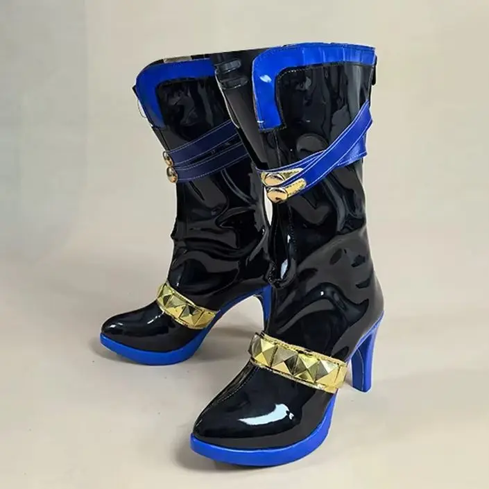 Jogo wuthering ondas galbrena cosplay sapatos femininos homens palco masquerade botas de couro de salto alto festa de halloween traje prop