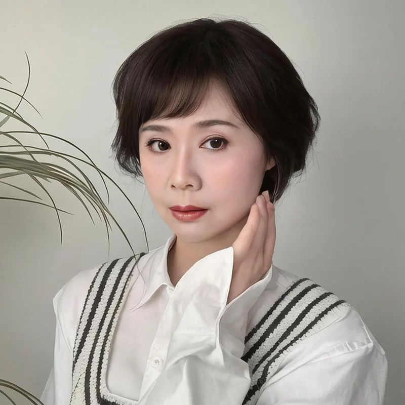 

Короткий кудрявый парик для женщин среднего и пожилого возраста, модный стиль для мам с боковой чёлкой, скрывает седину, полностью закрывает голову.