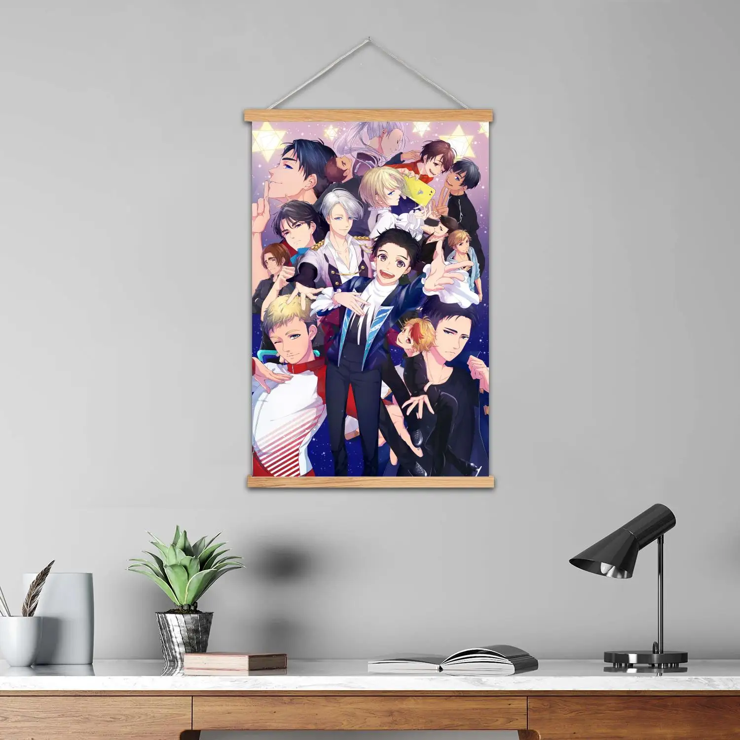 يوري على الجليد مفتاح الفن جدار مؤطرة جدار اللوحة قماش ملصق فني و جدار الفن، ديكور غرفة نوم الأسرة الحديثة، اللوحة الزخرفية