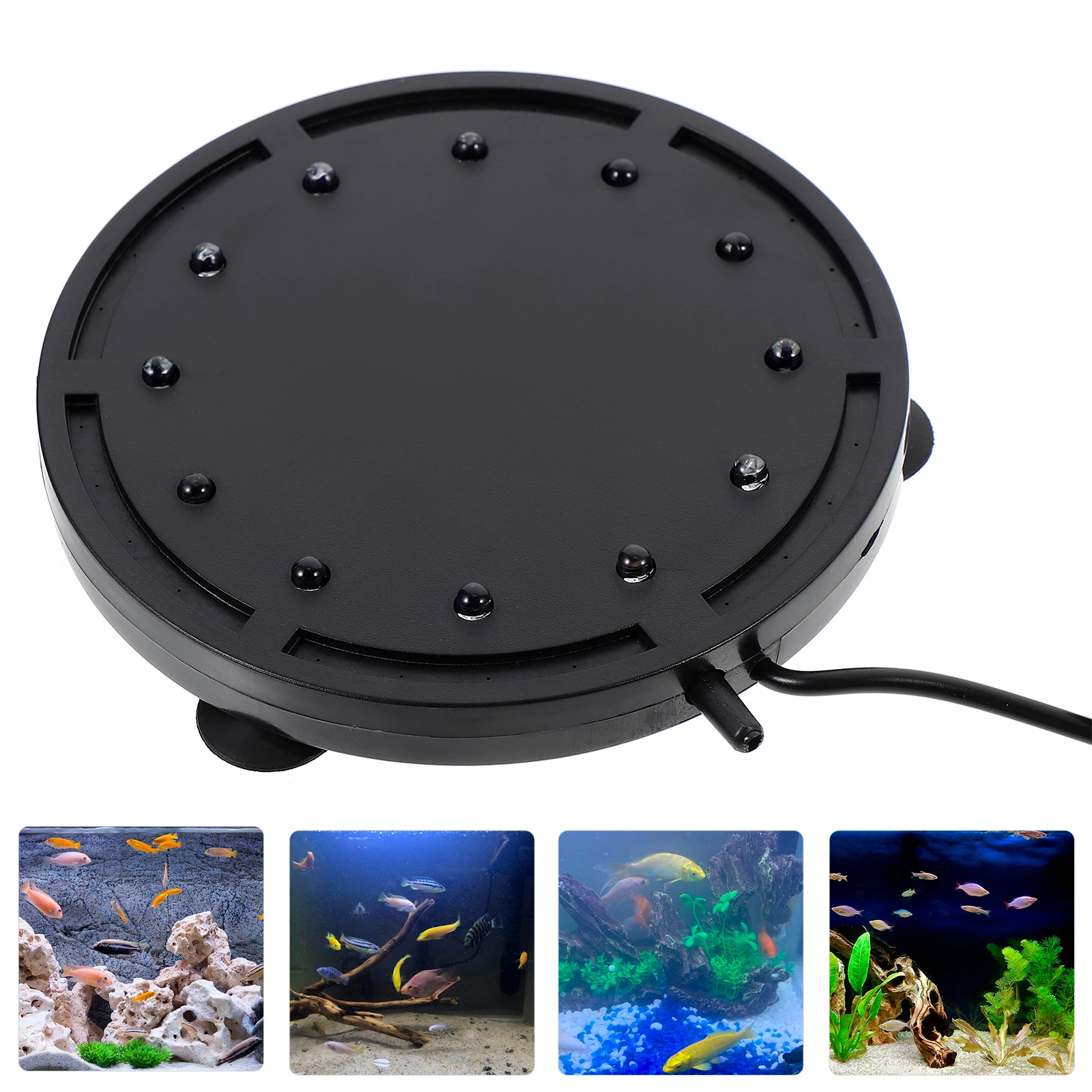 

Fish Tank Air Bubble Light Aquarium Oxygen Disc Plastic Bubbler LED Diffuser Stone Pet Supplies Seven Colors Lighting