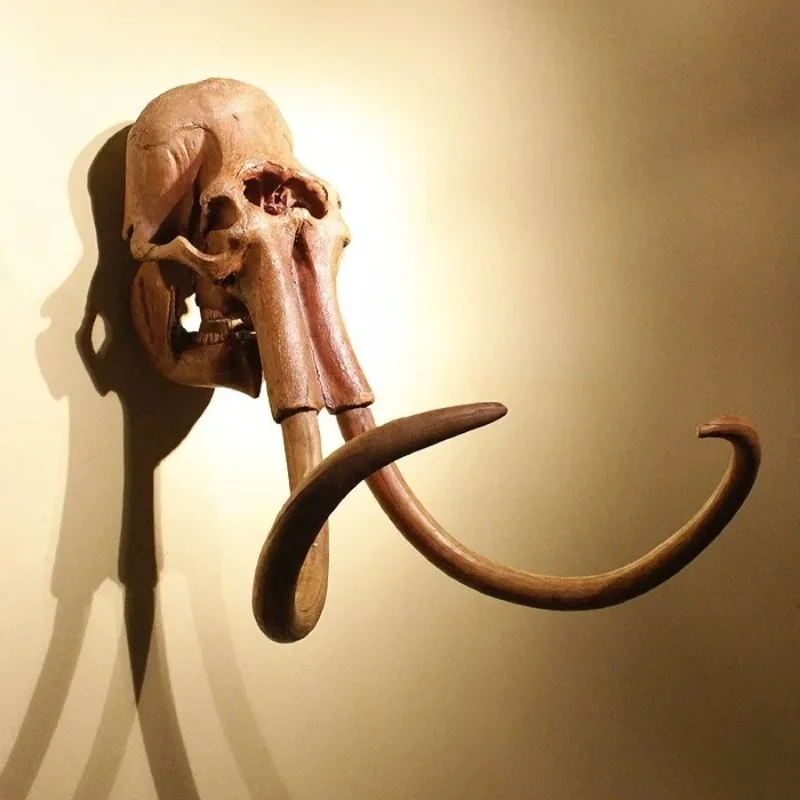 Simulated Mammoth Skull Sculptures Large Animal Wall Hanging Ornaments Nordic Room Decoration Figurines Creative Original Gifts