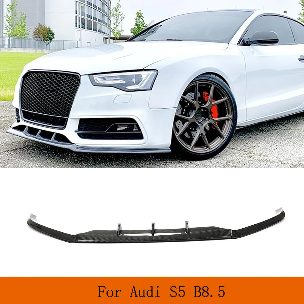 

Car Front Bumper Lip Spoiler Apron Splitters for Audi S5 B8.5 2012-2016 Carbon Fiber /FRP Black Racing Chin Lip 3PCS