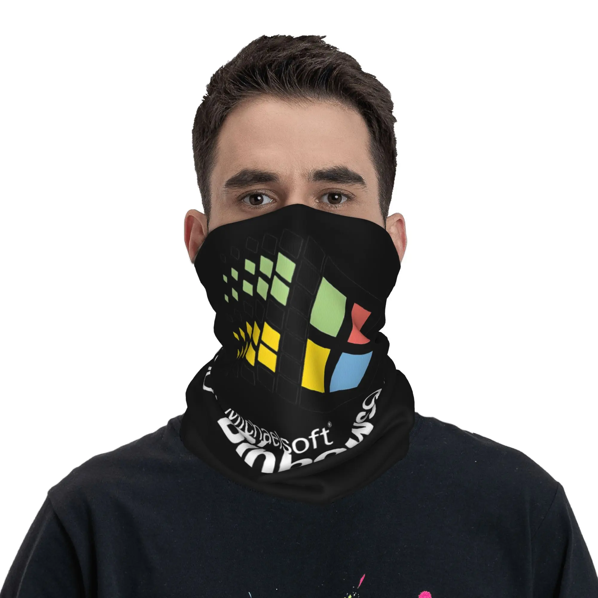 Windows 95 Geeks Nerd Mesh Bandana Copricollo Stampato Wrap Mask Sciarpa Passamontagna multifunzione Escursionismo Pesca Unisex Adulto