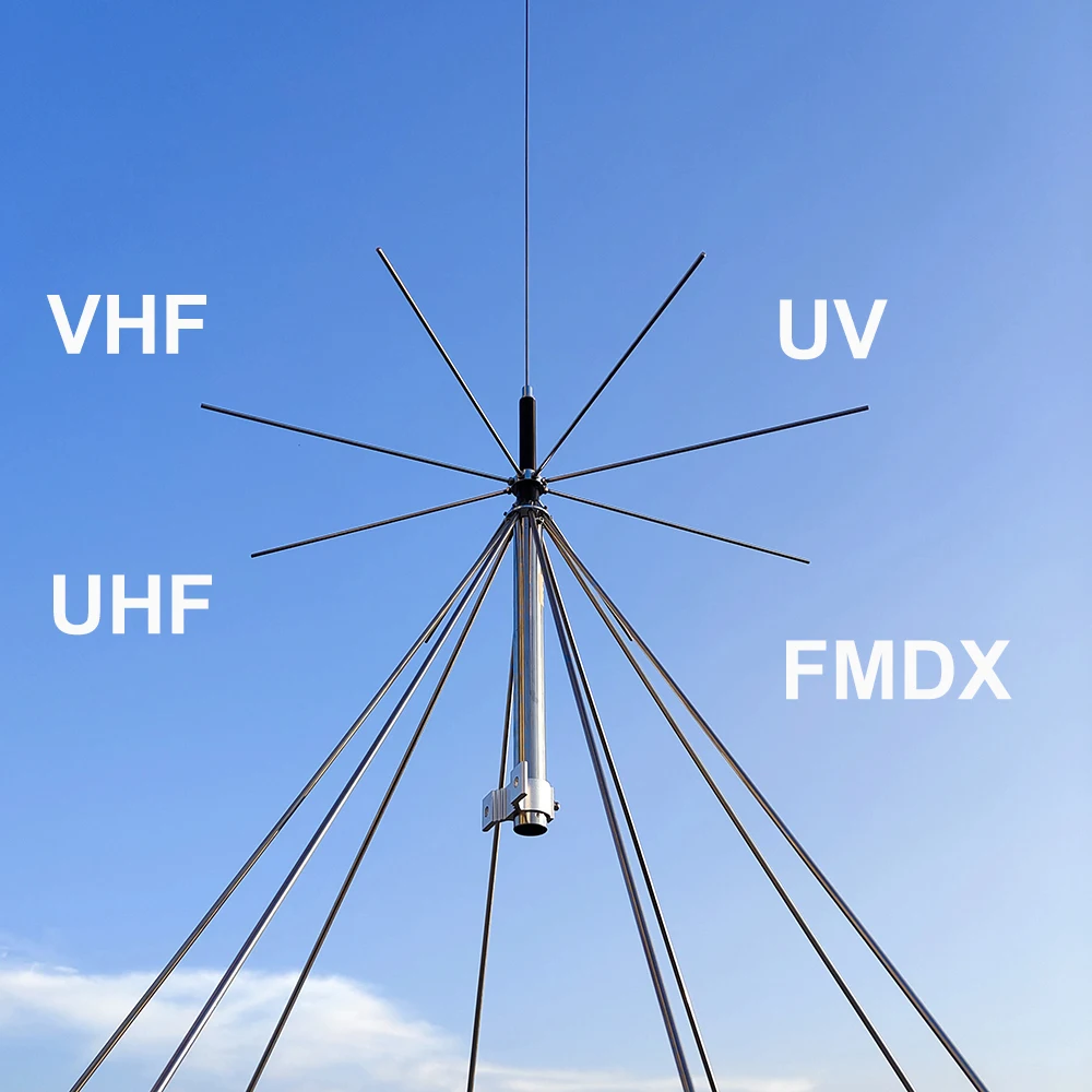 Scanner 25MHz-1300MHz Super Discone Base Antenna Wideband 50mhz 144mhz 430mhz 900mhz 1200 MHz UV antenna