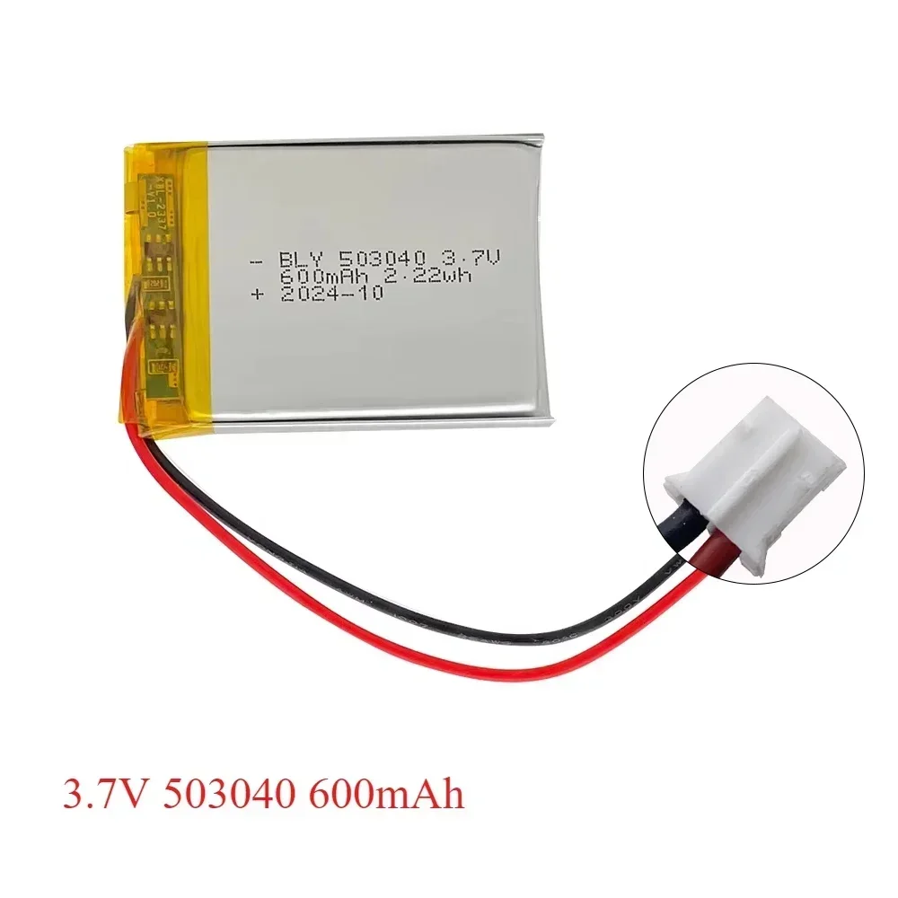 503040 3.7V 600mAh LiPo Battery for GPS/Bluetooth/PS4 Controller, Rechargeable Polymer Lithium Battery