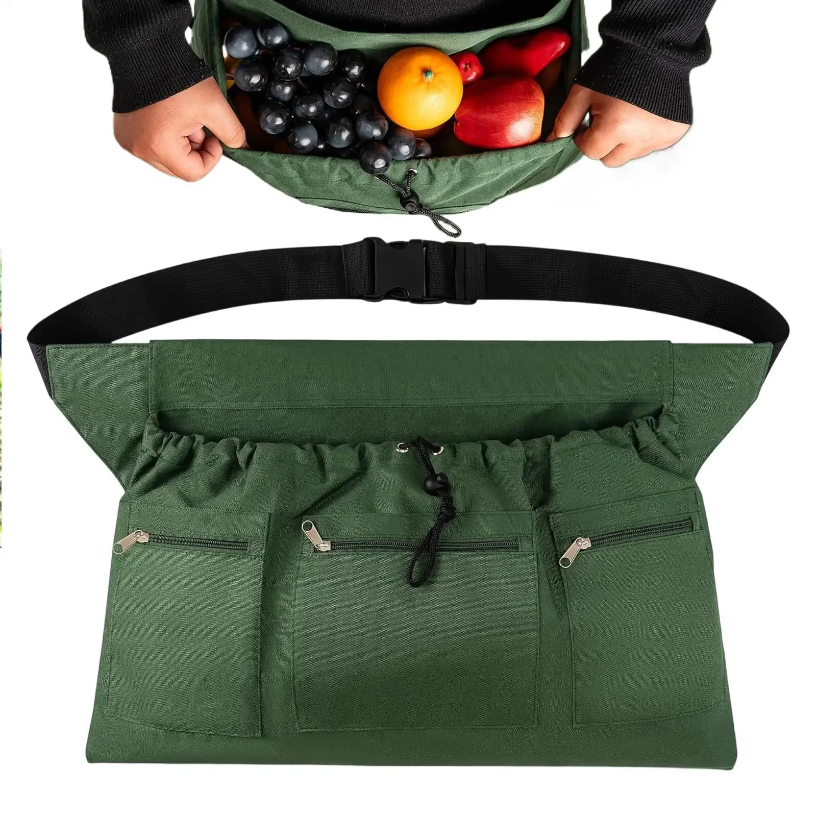 Garden Apron Large Adjustable Gardening Storage Pouch Grange Carrier Garden Apron for Women Berry Picking Pumpkin Pruning Farm