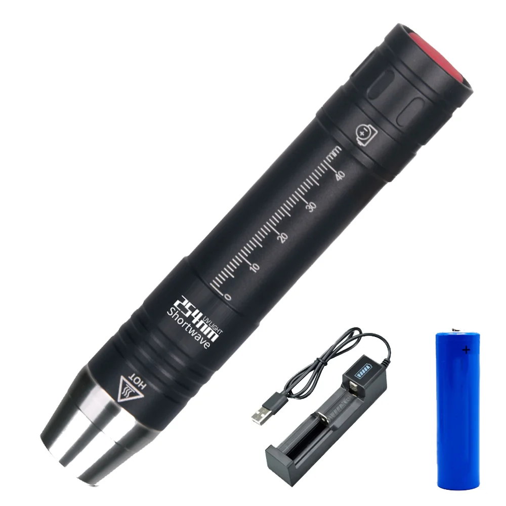 

Shortwave 254nm UVC LED Flashlight UV Torch Lamp ZWB3 Optical Filter Aluminum Alloy for Fluorescent Phosphor Detection