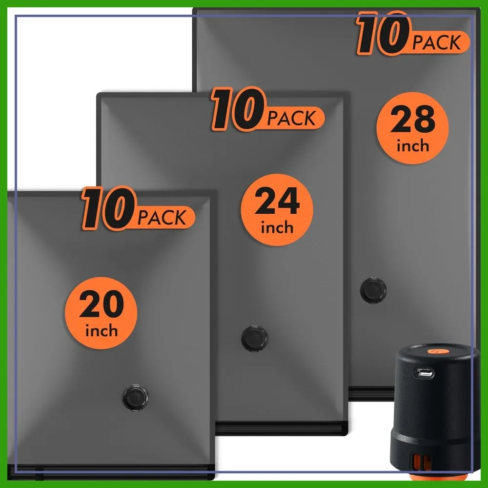 

Vacuum Seal Bags for Travel & Home Storage, 30 Combo with Pump, Space Saver for Clothes, Blankets, Comforters