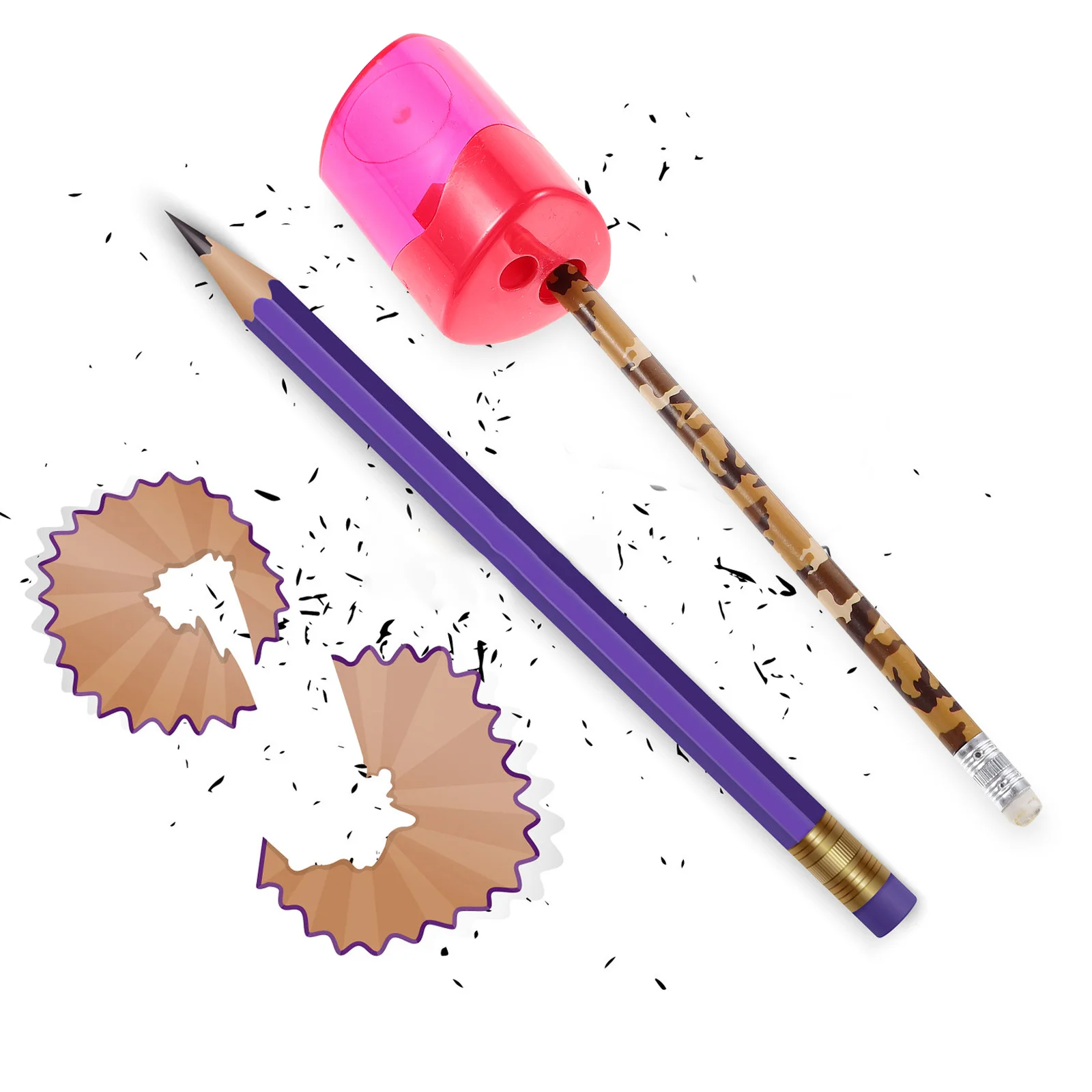 Taille-crayon manuel à Double trous, 12 pièces, Portable, pratique, coloré, pour fournitures scolaires et de bureau