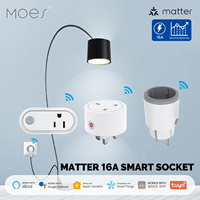 MOES Smart EU/US/UK Plug Matter WiFi Socket 15/16A Timer Outlet Power Monitor Support TUYA Apple Homekit with Google Home Alexa
