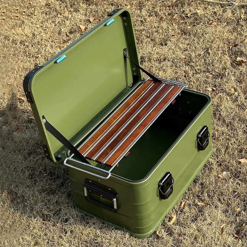 

Коробка для хранения из алюминиевого сплава, для кемпинга на открытом воздухе, большая вместимость, портативная, многофункциональная, устойчивое снаряжение для кемпинга