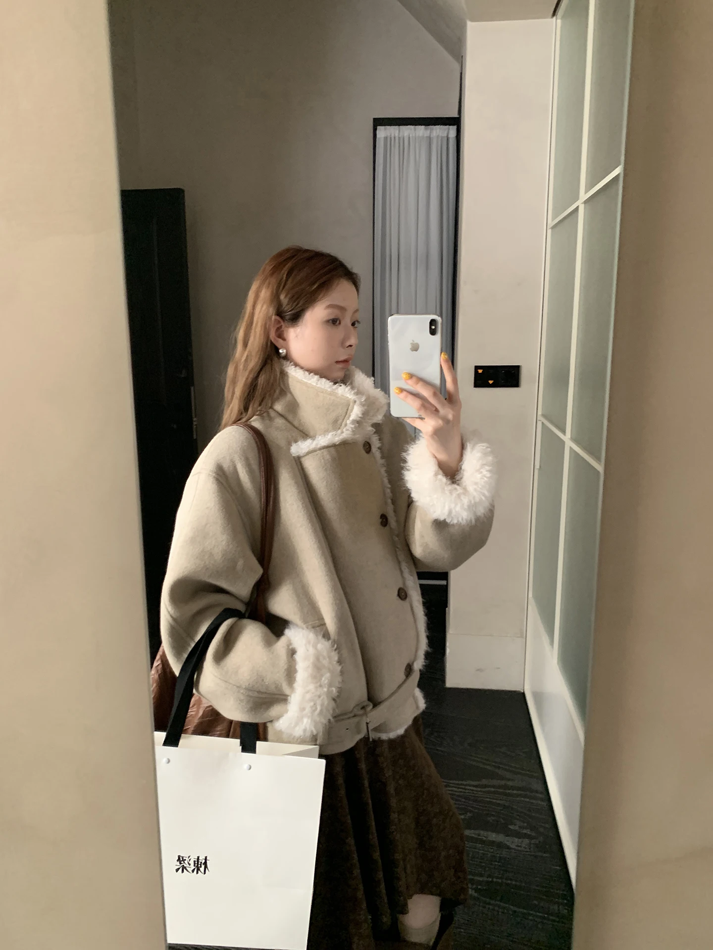 

Женское пальто из меха ягненка с хлопковой подкладкой, корейское женское пальто, зимняя верхняя одежда, прямой крой, мода для поездок на работу