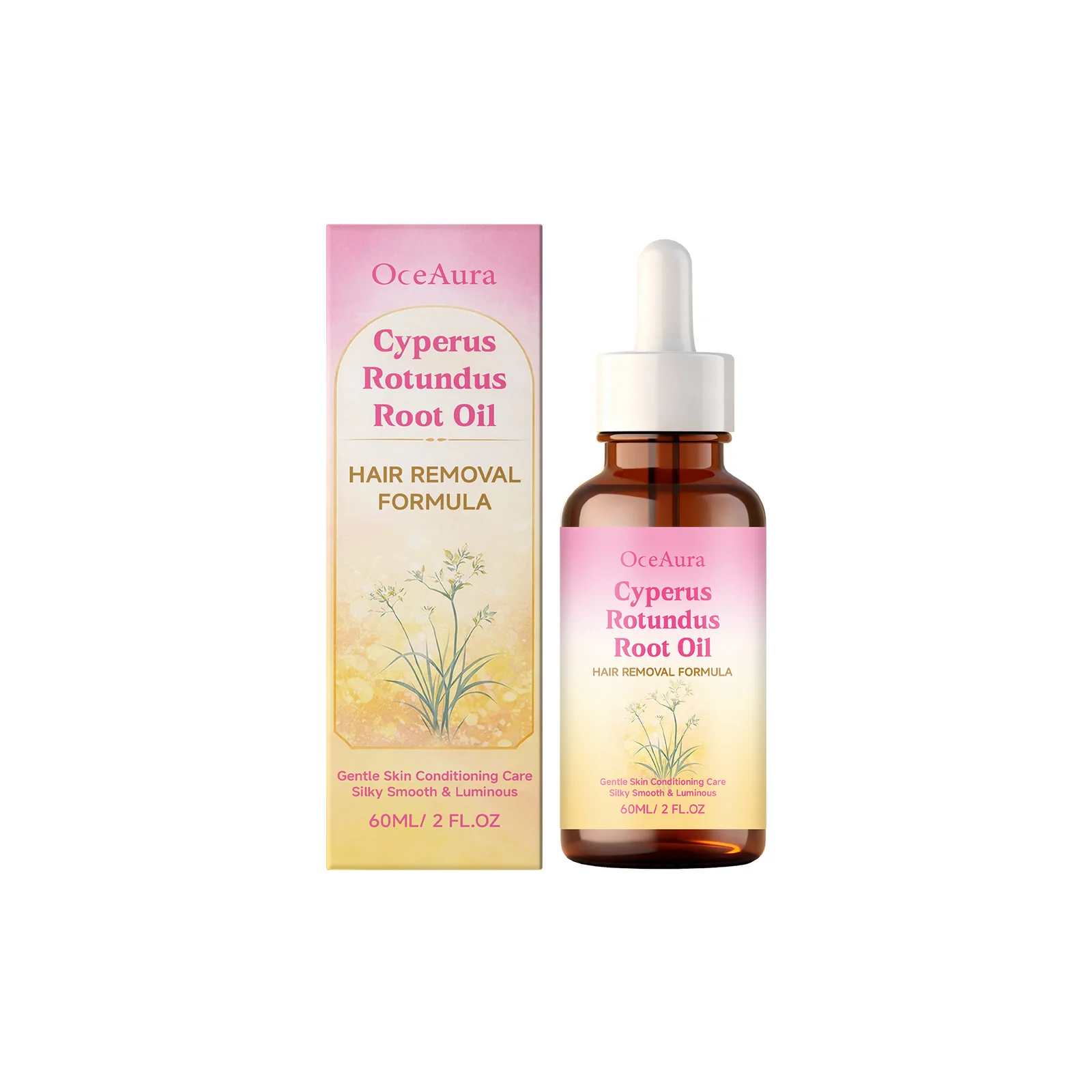 Cyperus Oil Hair Removal Essential Oil Cleans the Body, Smooths Underarms and Legs, Refreshing and Clean Care