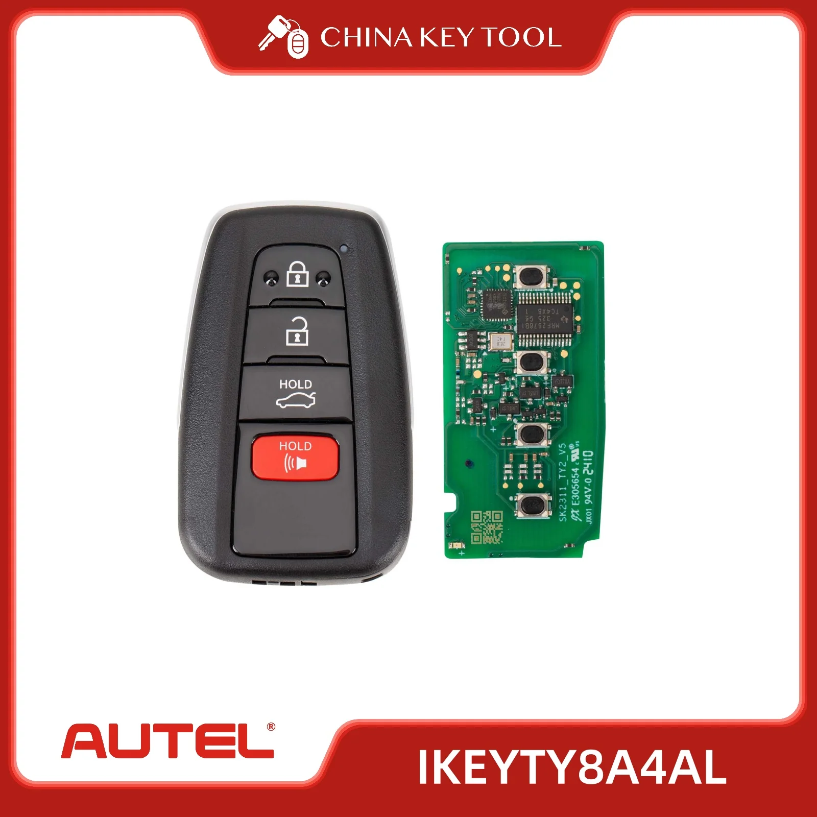 

1PCS Autel IKEYTY8A4BL IKEYTY8A4AL Universal Smart Remote Key 3+1 Buttons For Toyota For Autel Smart Key For KM100 IM508 IM608