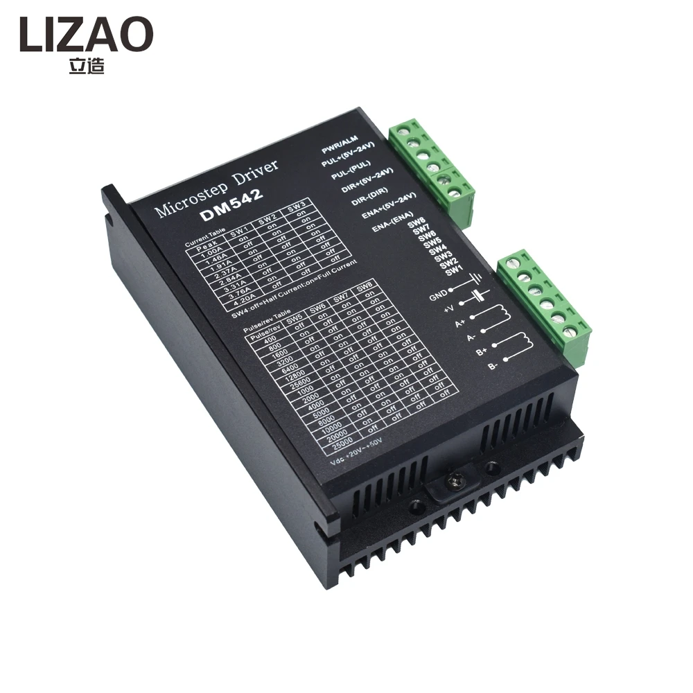DM542 Digital 2-Phase Stepper Motor Driver, DC20-50V Controller for Nema17/Nema23/57/86 Series Motors