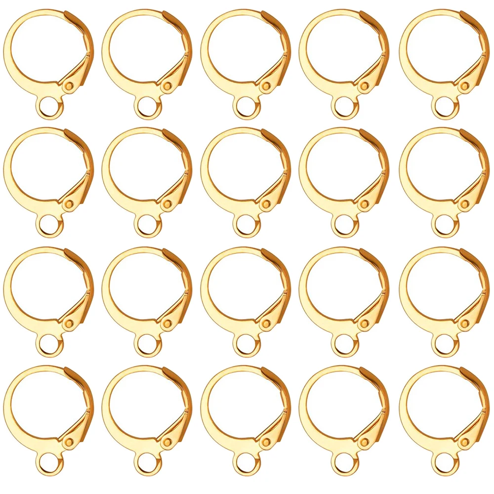 20-50Pcs/Lot Stainless Steel Smooth Circle Round Earring Open Connector Hooks for DIY Ear Jewelry Making Finding Supplies