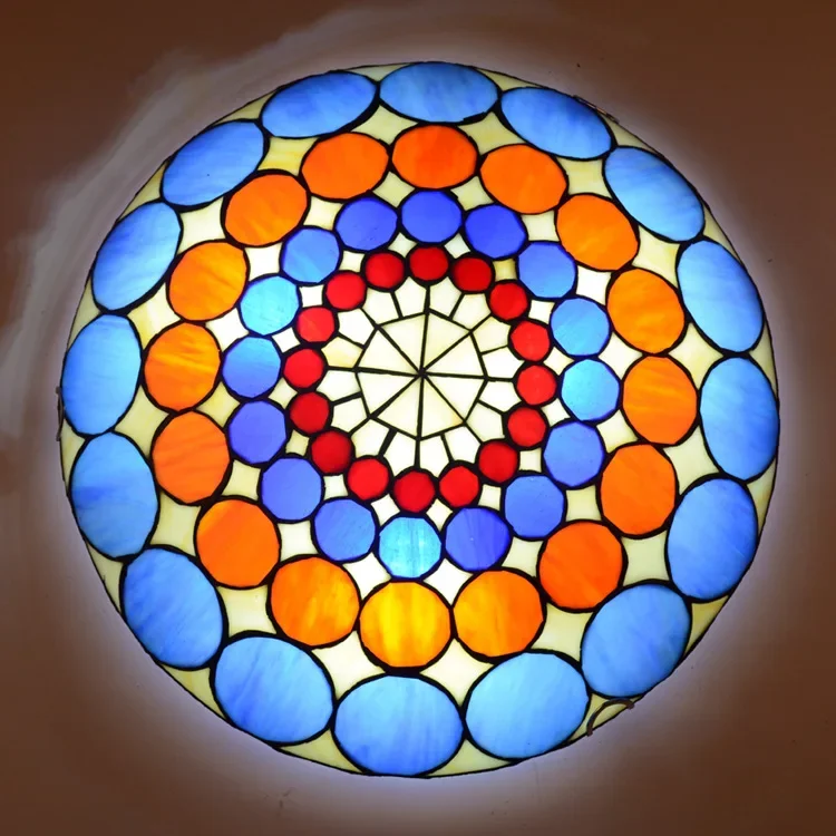 Lightweight Ultra-thin Ceiling Lamp Easy Installation Multi-style Tiffany Stained Glass Ceiling Lamp Living Room Bedroom Lamp