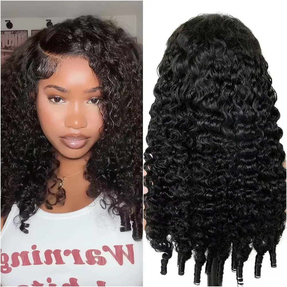 13x6 HD Lace Front Burmesische Lockenperücken 220% Dichte Echthaar Lace Frontal Echthaarperücken Vorgezupft für Frauen Deep Wave Perücken