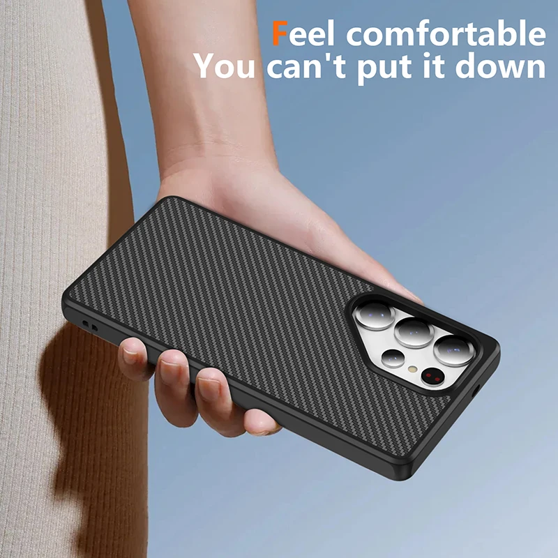 New carbon fiber hidden magnetic Magstfe phone case suitable for Samsung Galaxy S26 S24 S23 S25 Ultra Plus EDGE phone case - view 5