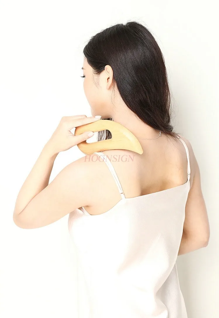 Beauty-specific beech wood pulling tendons scraping plate face shoulder strength back acupoint massage meridian to clear the