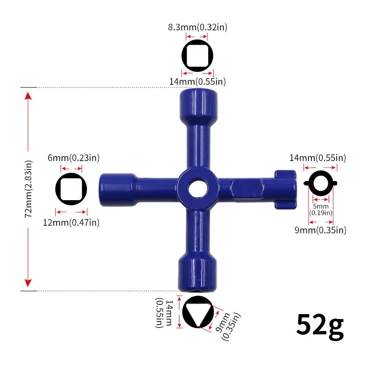 Imagem -06 - Multifunções Chaves Canalizador para Gás Medidor Elétrico Chave Triangular Maneiras Universal Ferramentas de Reparação de Armários Ferramentas Manuais